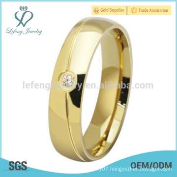 New design crystal gold ring for women,plain engagement ring jewelry